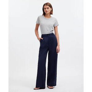 Madewell The Harlow Wide-Leg Pant  NWT Deep Indigo blue size 12